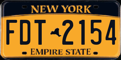 NY license plate FDT2154