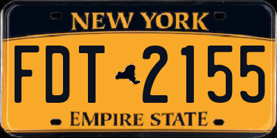 NY license plate FDT2155