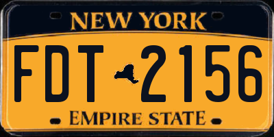 NY license plate FDT2156