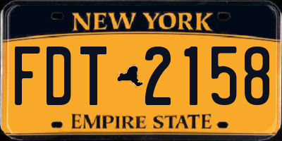 NY license plate FDT2158
