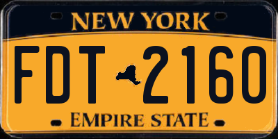 NY license plate FDT2160