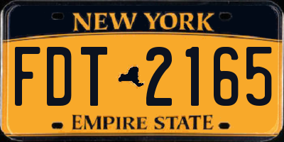 NY license plate FDT2165