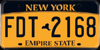 NY license plate FDT2168
