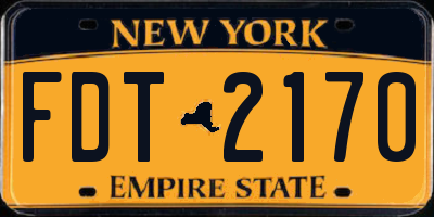 NY license plate FDT2170