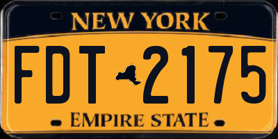 NY license plate FDT2175