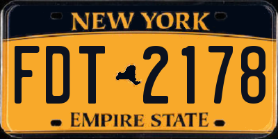 NY license plate FDT2178