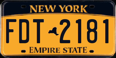 NY license plate FDT2181