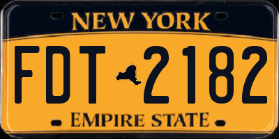 NY license plate FDT2182