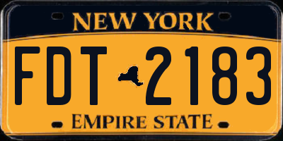 NY license plate FDT2183