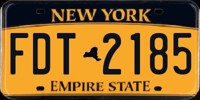 NY license plate FDT2185