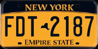 NY license plate FDT2187