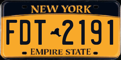 NY license plate FDT2191