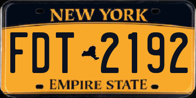 NY license plate FDT2192