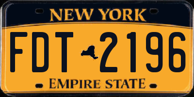 NY license plate FDT2196