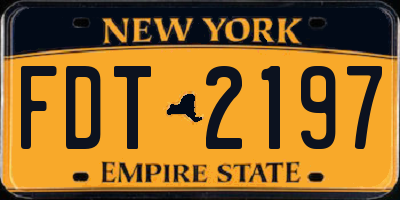 NY license plate FDT2197