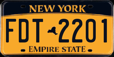 NY license plate FDT2201