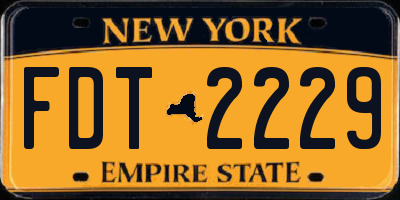 NY license plate FDT2229