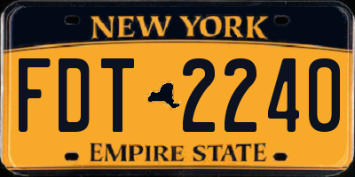 NY license plate FDT2240