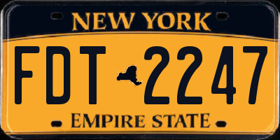 NY license plate FDT2247