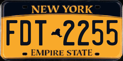 NY license plate FDT2255
