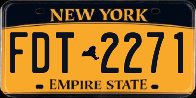 NY license plate FDT2271