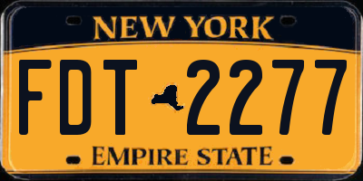 NY license plate FDT2277