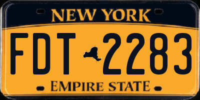 NY license plate FDT2283