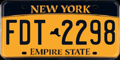 NY license plate FDT2298