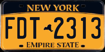 NY license plate FDT2313