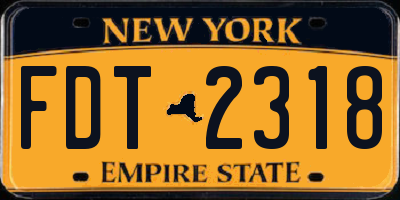 NY license plate FDT2318
