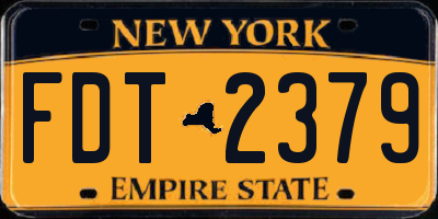 NY license plate FDT2379