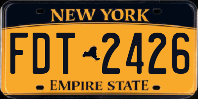 NY license plate FDT2426