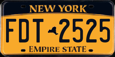 NY license plate FDT2525