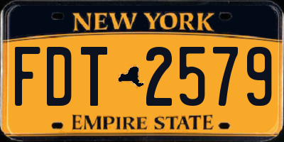 NY license plate FDT2579
