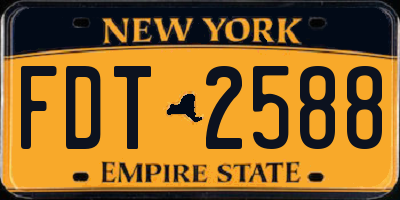 NY license plate FDT2588