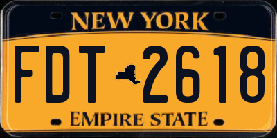 NY license plate FDT2618