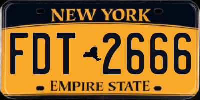 NY license plate FDT2666