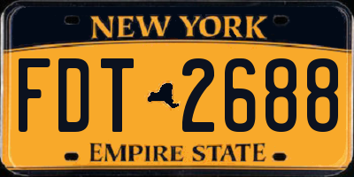 NY license plate FDT2688