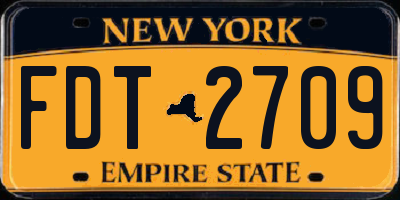 NY license plate FDT2709