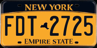 NY license plate FDT2725