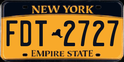 NY license plate FDT2727