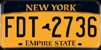 NY license plate FDT2736