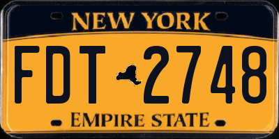NY license plate FDT2748