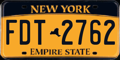NY license plate FDT2762