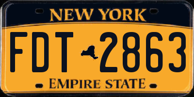 NY license plate FDT2863