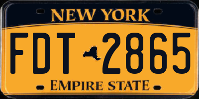 NY license plate FDT2865