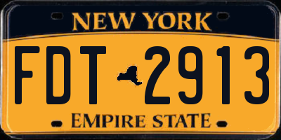 NY license plate FDT2913