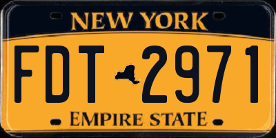 NY license plate FDT2971