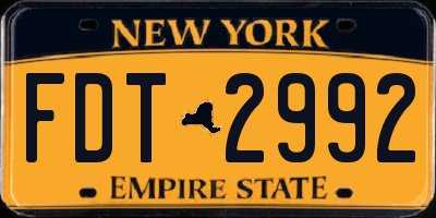NY license plate FDT2992