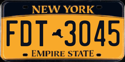 NY license plate FDT3045